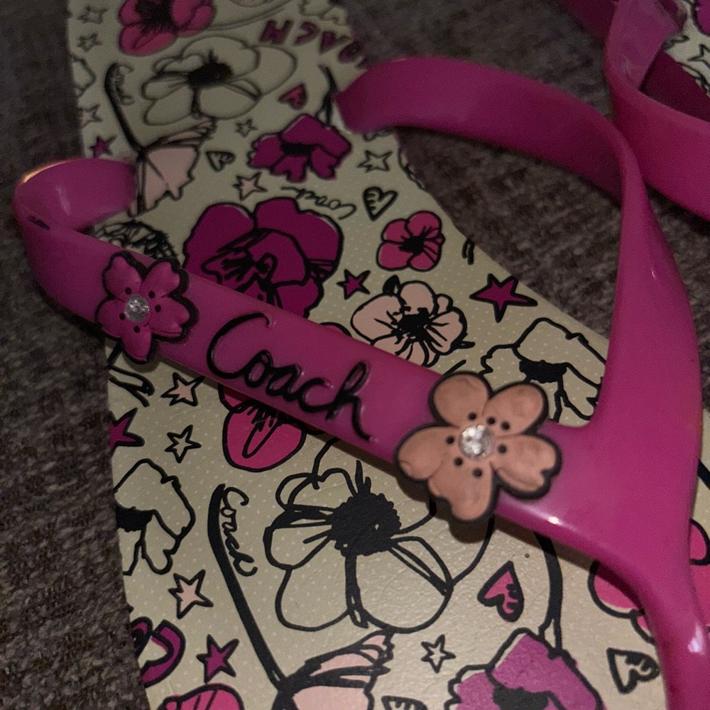 Coach Pink Floral Sandals